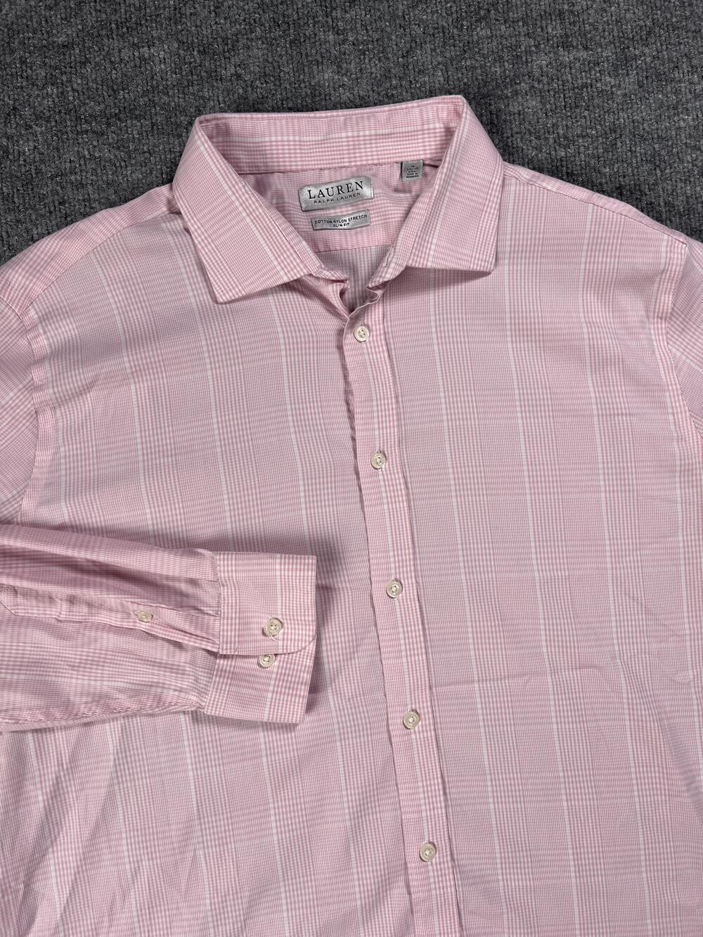 Lauren Ralph Lauren Dress Shirt Pink Check Slim Fit Womens Extra Extra Large